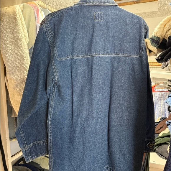 Liz Claiborne Dark Blue Denim Jacket with Tan Toggle Accents - Picture 4 of 4